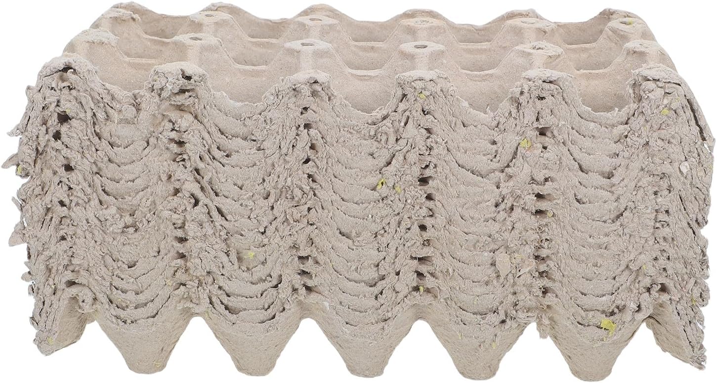30pcs Paper Egg Cartons 15 Count Pulp Fiber Containers Holders for Chicken Farms Market Stalls Refrigerator Storage Home Use and Secure Egg Carrying