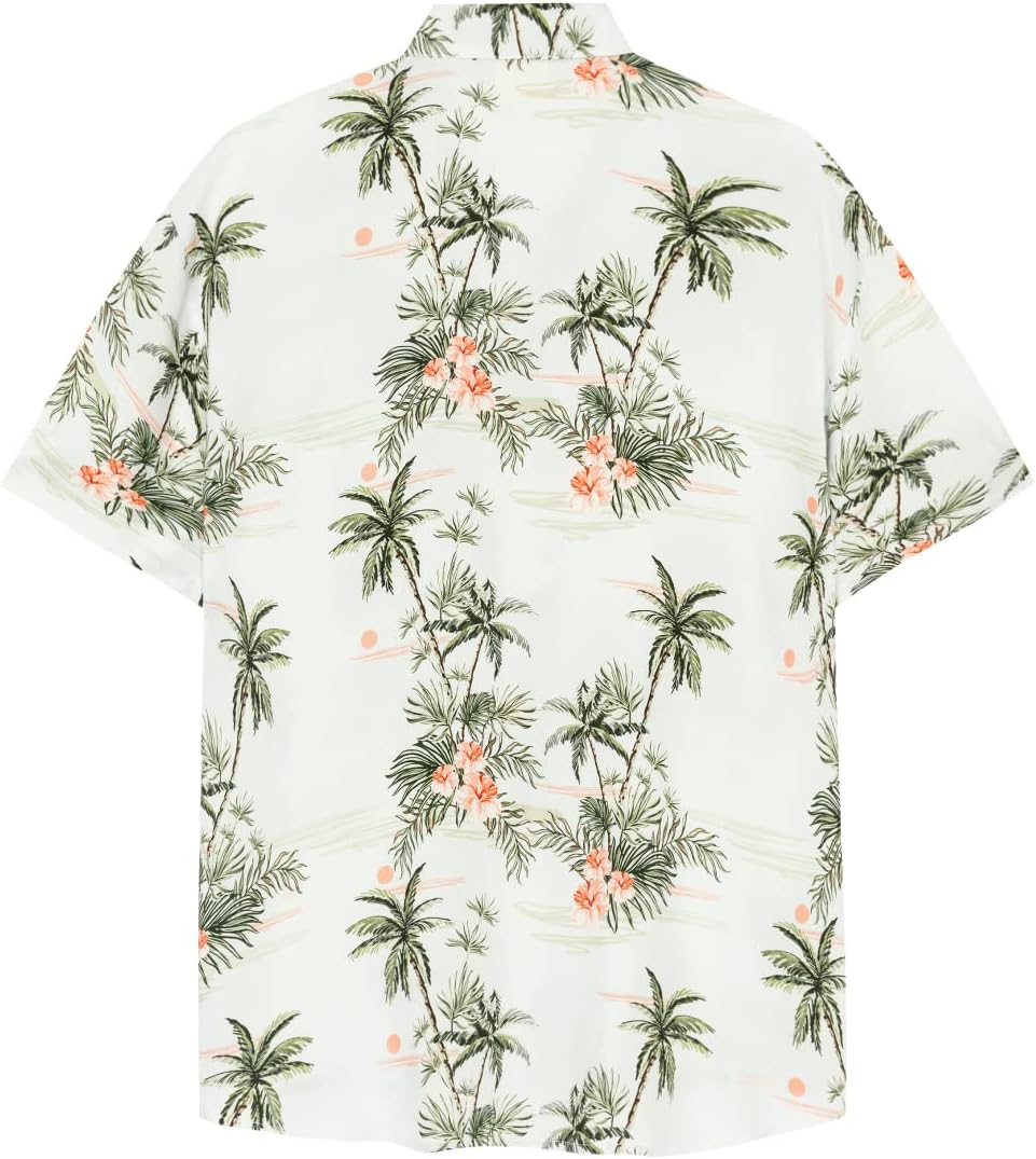 SURF CUZ Mens Hawaiian Shirts Short Sleeve Stretch Casual Aloha Shirt Vacation Mens Tropical Button Down Beach Shirts - Image 3