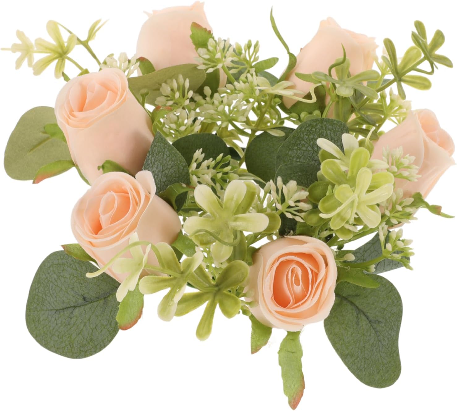 PRETYZOOM Artificial Candle Ring Wreath Elegant Faux Flower Candle Decoration for Weddings Parties and Home Decor Chic Design Color for Stunning Table Centerpieces