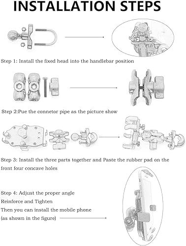 Miniatura 7 de Soporte de teléfono para motocicleta, soporte de navegación GPS, rotación ajustable, soporte universal para Suzuki Hayabusa, Yamaha, Kawasaki, Honda