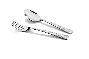 Shapes Hammer Stainless Steel Cutlery Set of Spoons & Forks for Home/Kitchen, Set of 12 Pcs. (Contains: 6 Dinner Spoons & 6 Dinner Fork)