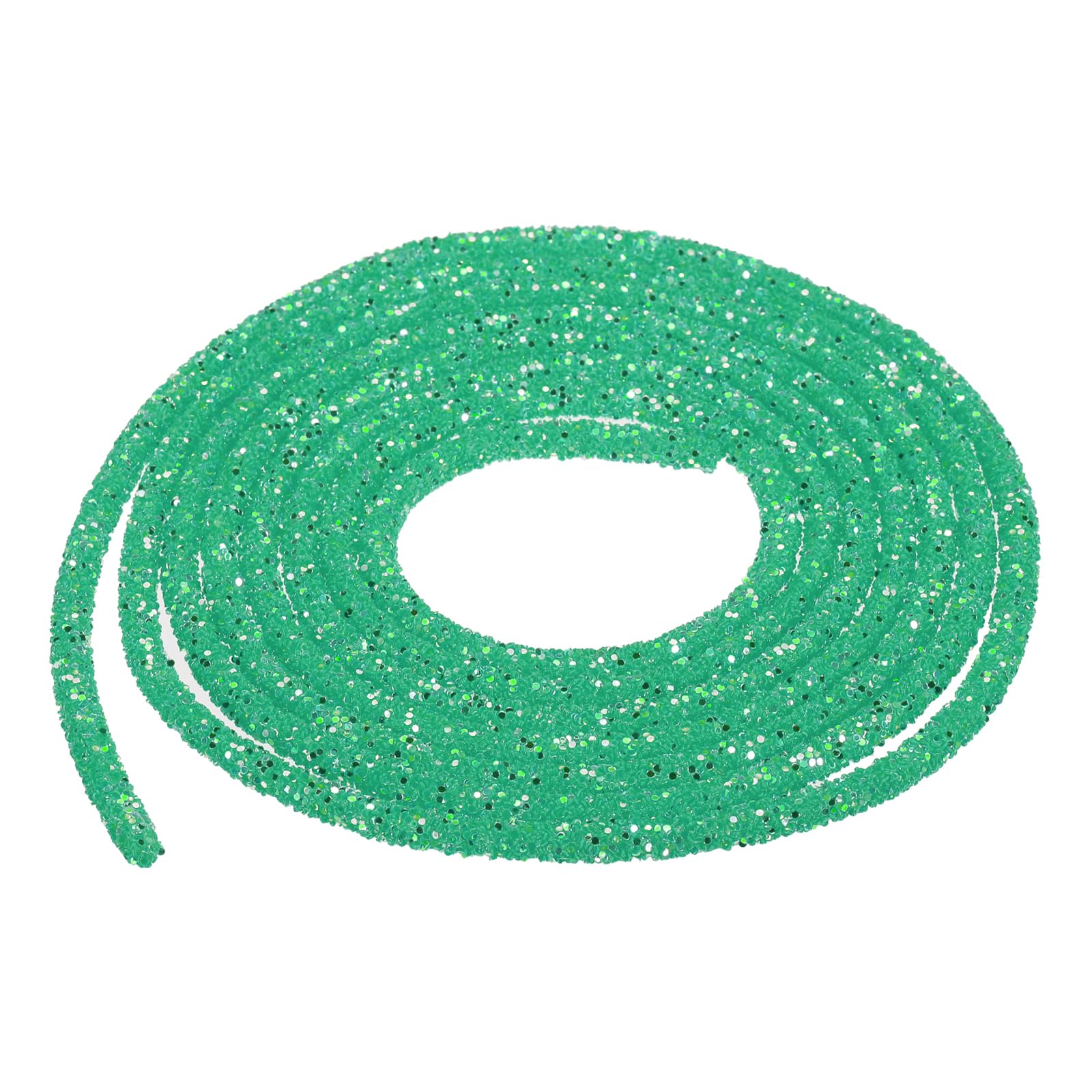 sourcing map 5 Yard 6mm 0.24 inch Glitter Sequins Rope Sequins Rhinestone Tube Cord for DIY Wedding Dresses Costume Clothing Shoes Jewelry Accessory Clear White — view 171