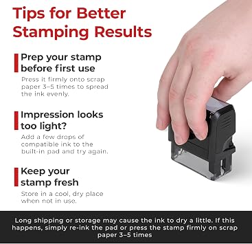 Promot Self-Inking Closed Stamp- Office Rubber Stamp with Clear Impression
