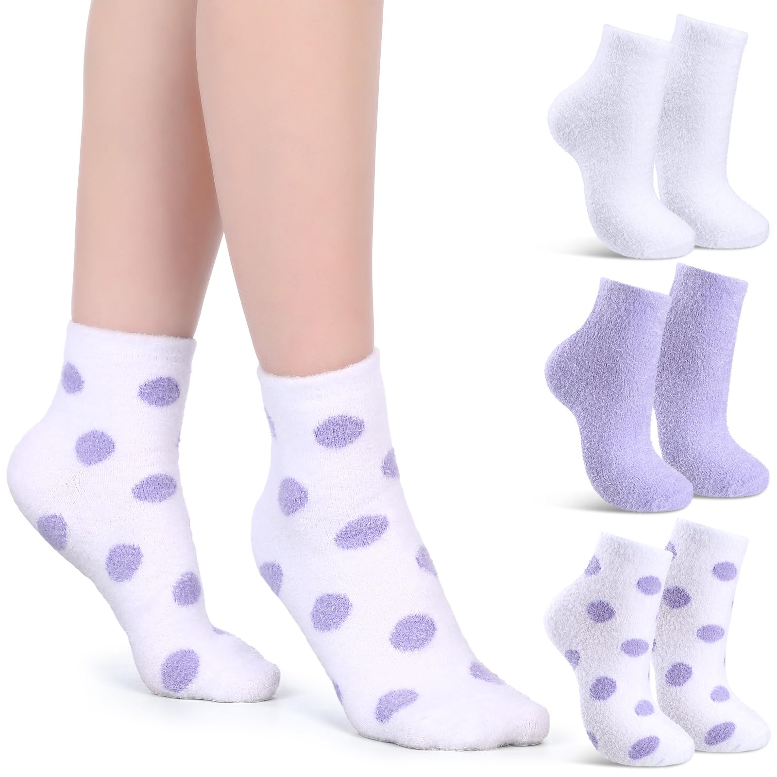Tarpop 3 Pairs Aloe Socks Women Valentines Day Moisturizing Spa Socks for Dry Cracked Heel Feet Infused Gel Sleeping Fuzzy Lotion Gift for Women Men