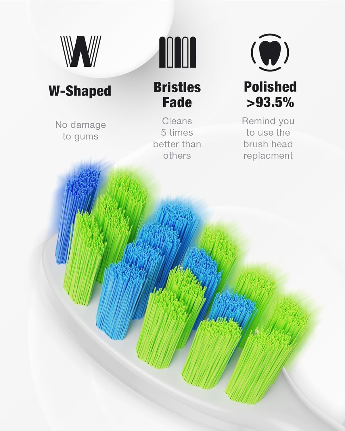 7AM2M Ultrasonic Electric Toothbrush with 6 Brush Heads for Adults&Kids, One Charge for 120 Days, USB-C Charge, 5 Modes, 40000VPM Powered Toothbrush, 2 Minutes Built in Smart Timer (Navy Blue)