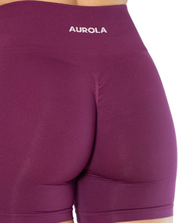 AUROLA Intensify Workout Shorts for Women Seamless Scrunch Short Gym Yoga Running Sport Active Exercise Fitness Shorts(M,Magenta) by AUROLA - Used condition - Image 7