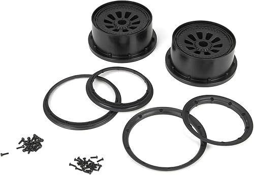 Losi Juego de ruedas y Beadlock negro 2 5T LOSB7034 RC Neumático