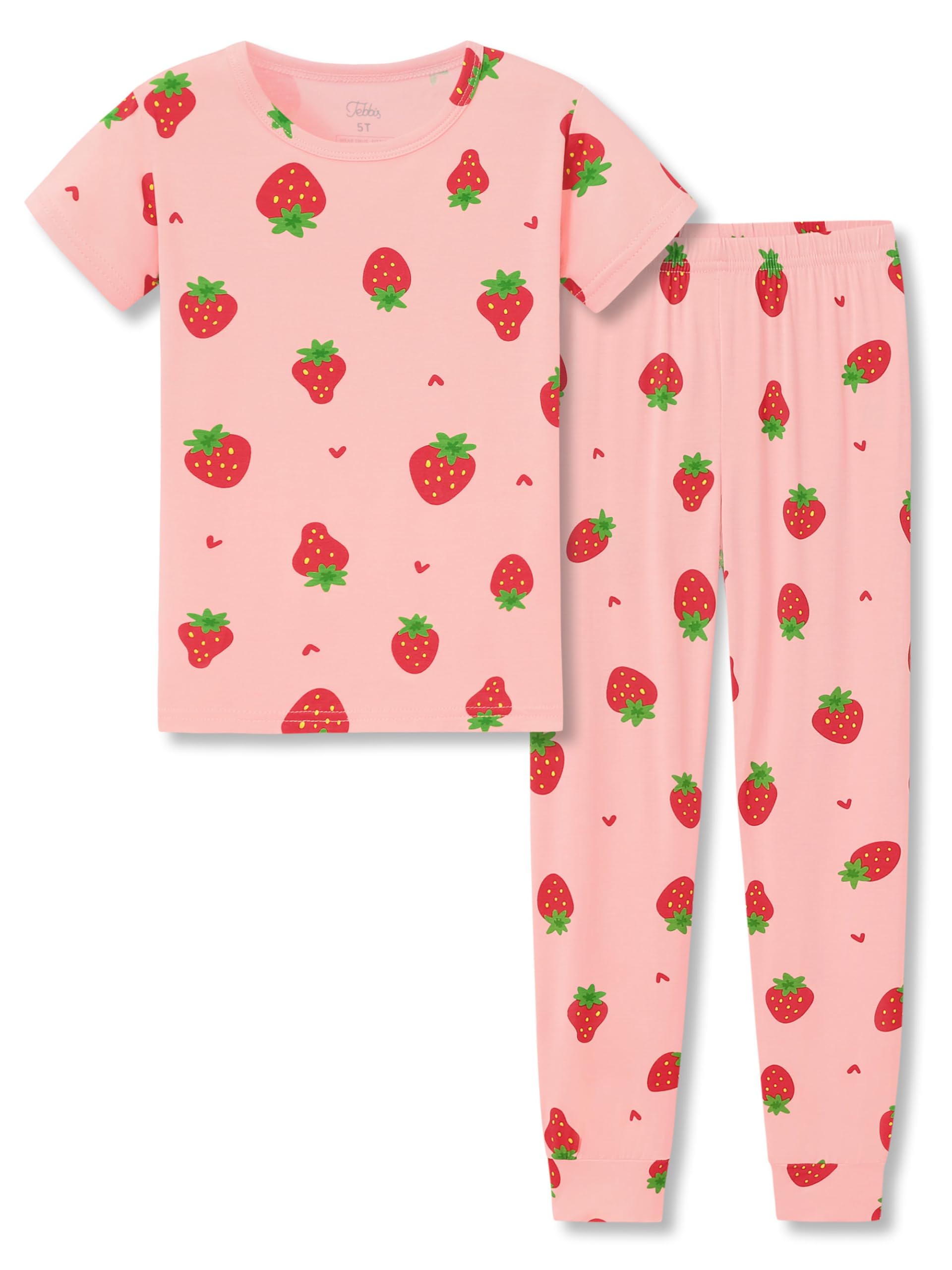 Tebbis Snug-Fitting Unisex Pajamas for Boys & Girls – Soft Modal Fiber Toddler/Little PJs Blue Dino Jammies Size 2T-7