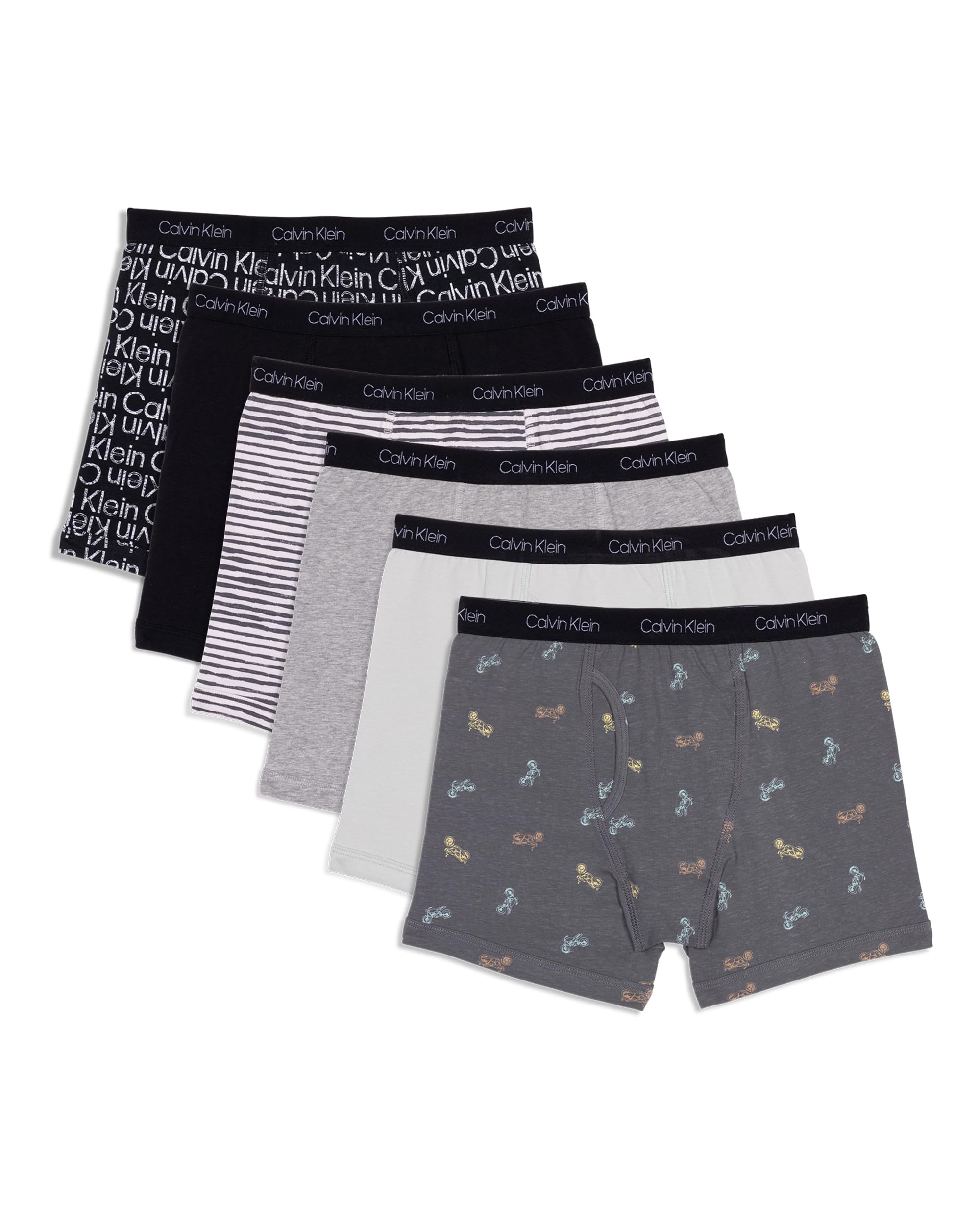 Calvin Klein Boys Motorcycle 'S Boxer Brief Underwear 6-Pack Motorcycle, Xl (Pack Of 6)