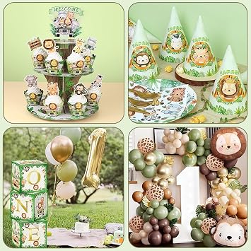 Complete Wild One Birthday Decorations, 117Pcs Party Supplies