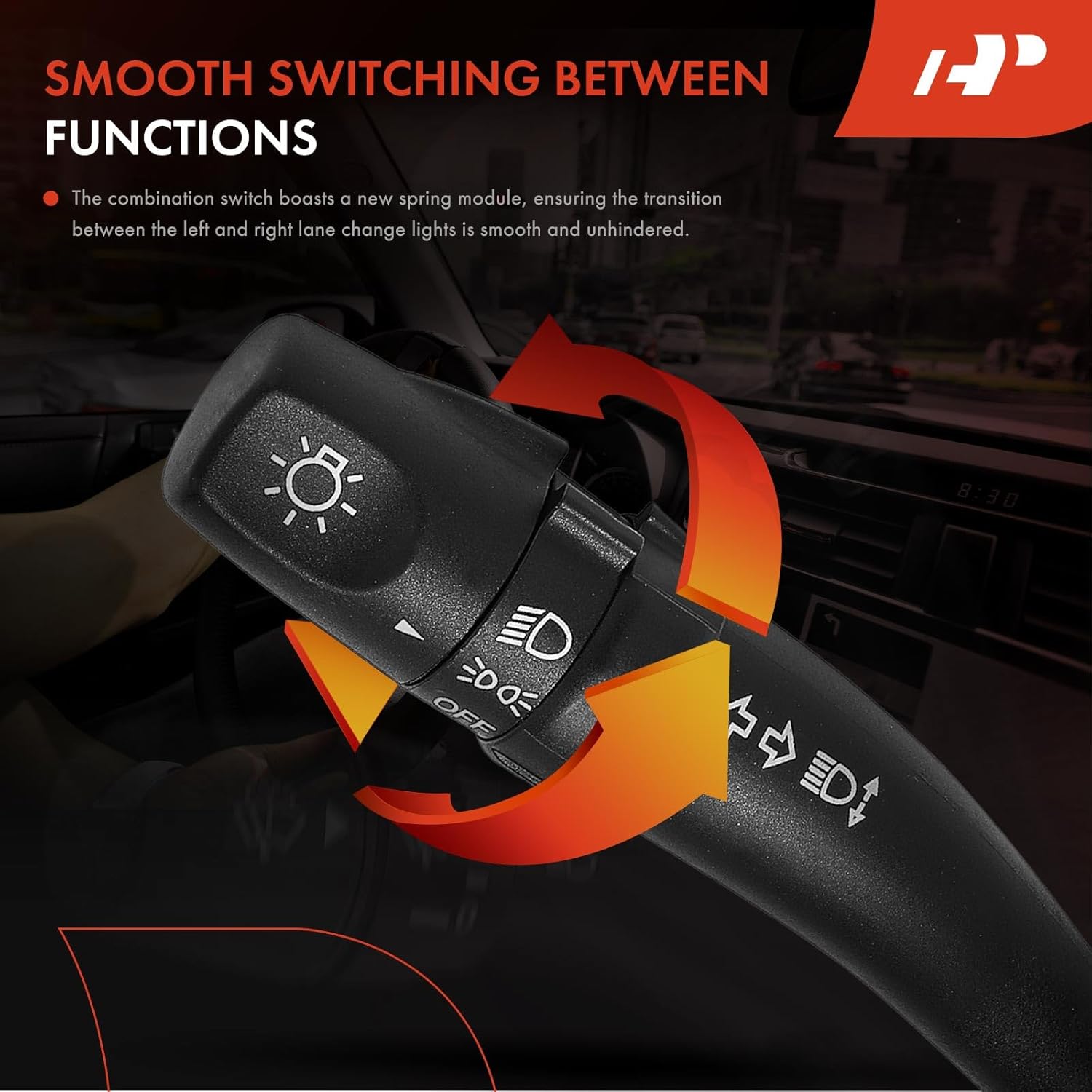 A-Premium Turn Signal Switch, Headlight Dimmer Blinker Multifunction Switch Compatible with Hyundai Sonata 2009-2010, Santa Fe 2007-2012 & Kia Optima 2006-2011, Rondo 2007-2010, Without Auto Headlight