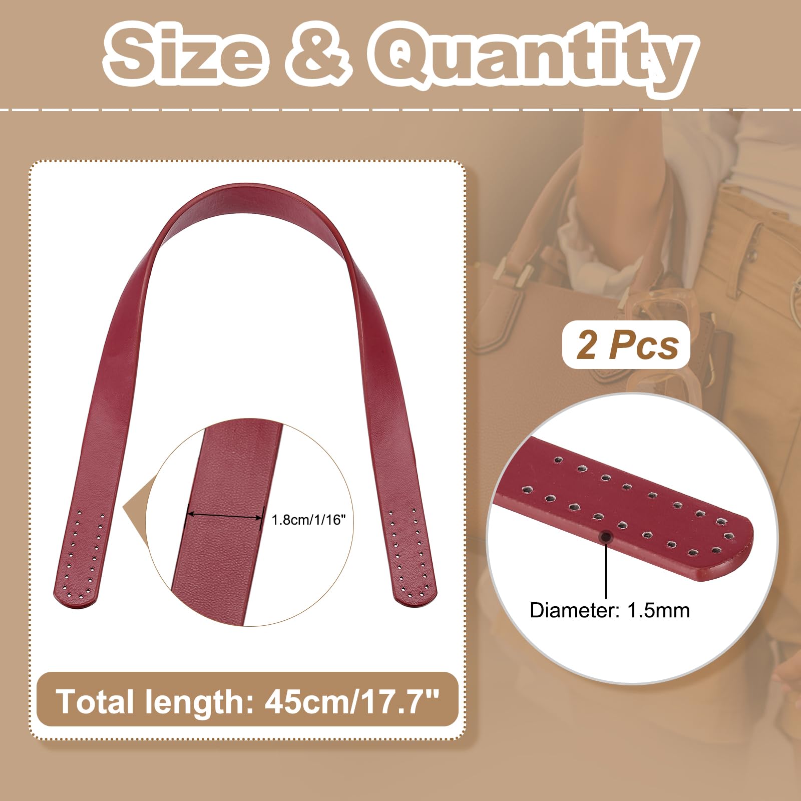 PATIKIL Leather Bag Handle Strap - Image 2