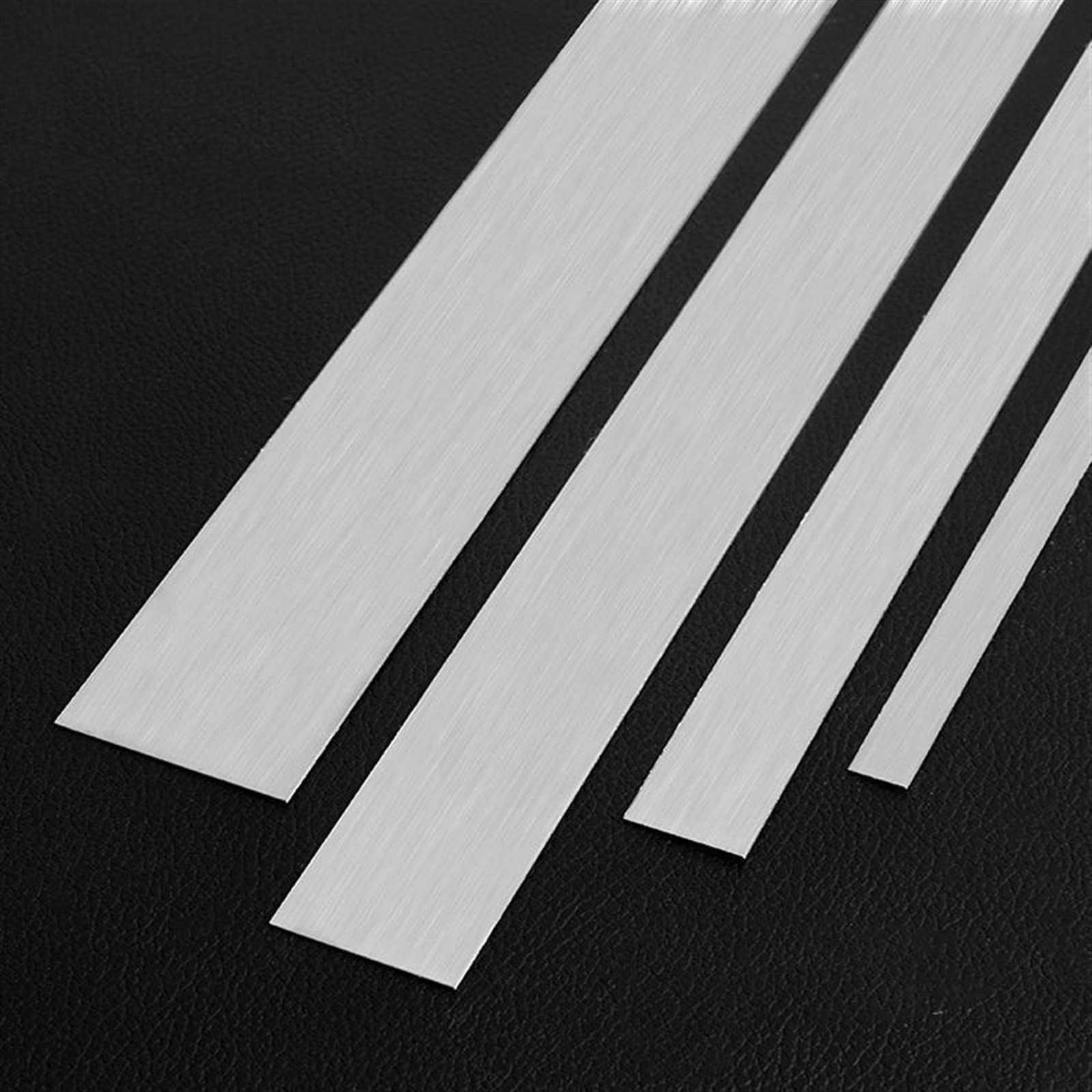 8ft Flexible Metalized Wall Molding Trim, Self Adhesive Wall Edging Strip, Ultra Thin Stainless Steel Decorative Trim for Ceiling, Mirror Frame and More(Silver Brushed,Width 2cm) - 3