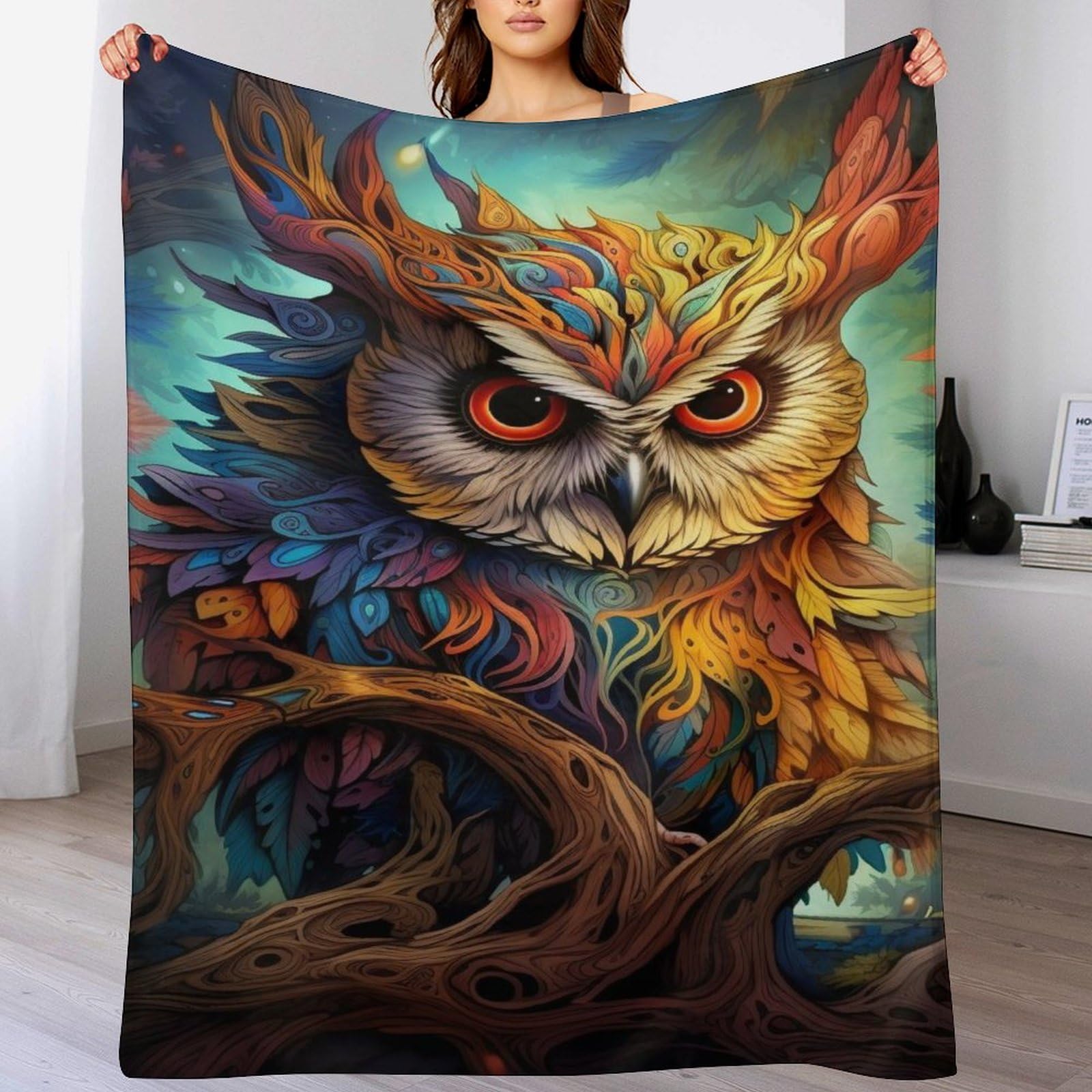 Couverture en flanelle hibou pour des soirées cocooning et douillettes