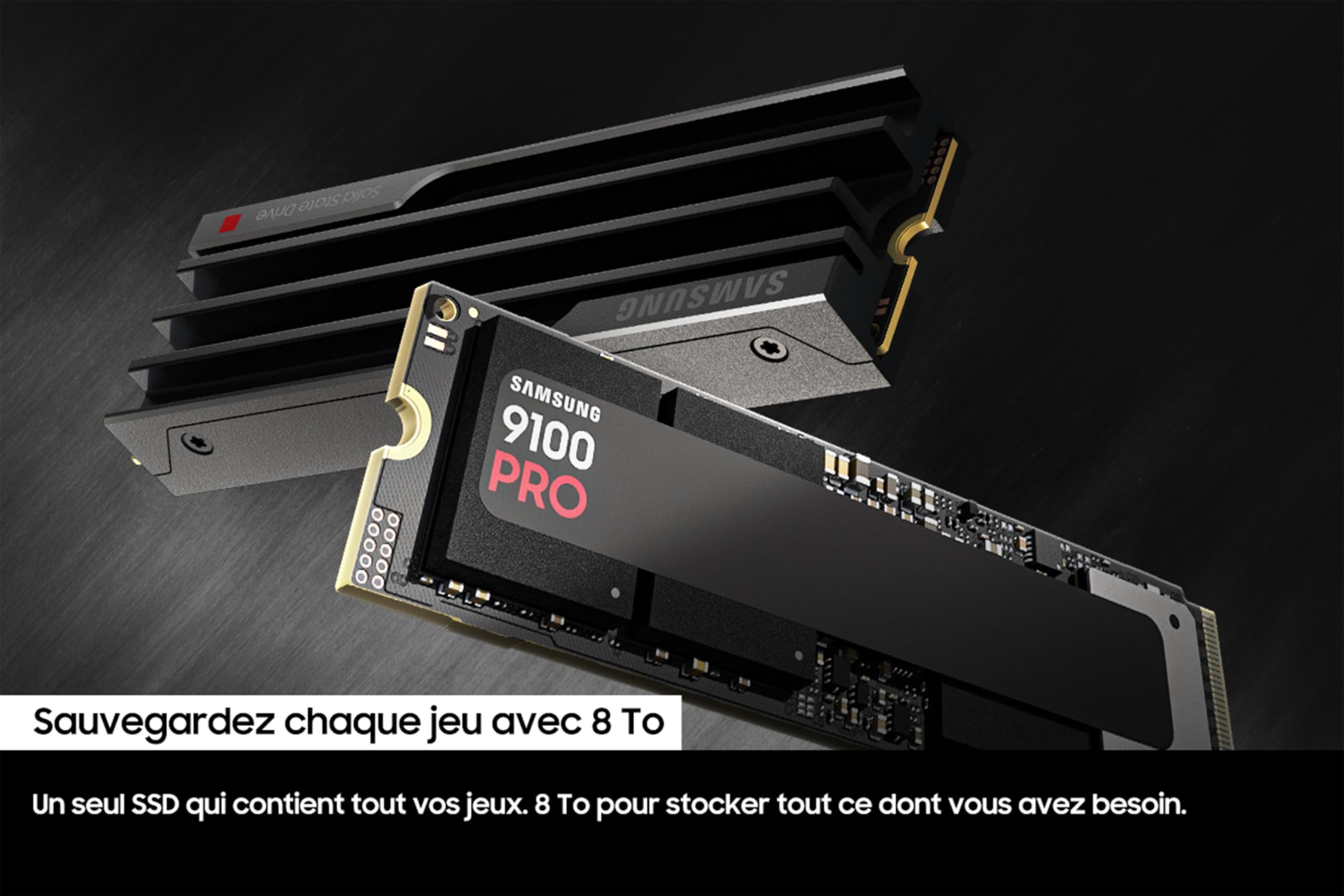 Samsung SSD Interne 9100 Pro, NVMe 2.0 PCIe 5.0x4, 2To, 14 800 Mo/s, MZ-VAP2T0BW