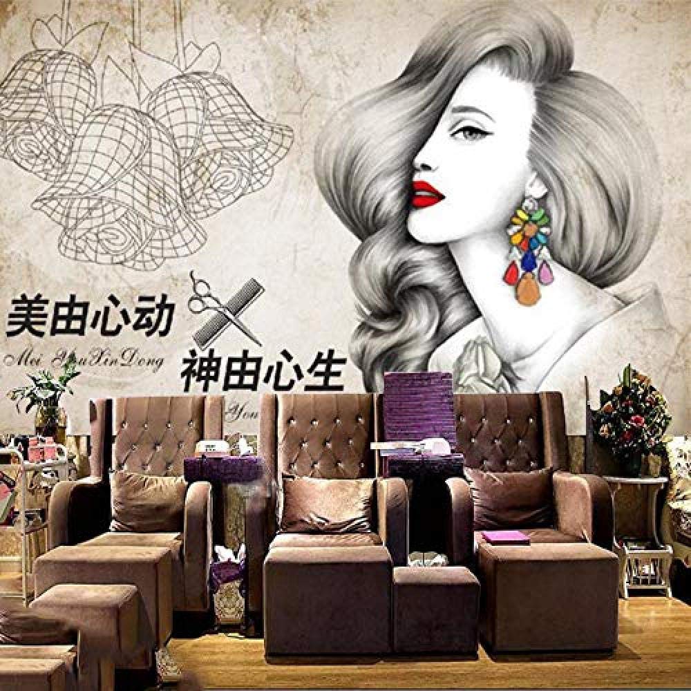 Woman Salon Wallpaper, Hairdresser And Beauty Salon Decor, Mural Decor, Woman Wallpaper, Floral Mural Art, Beauty Parlour Decals - View #6