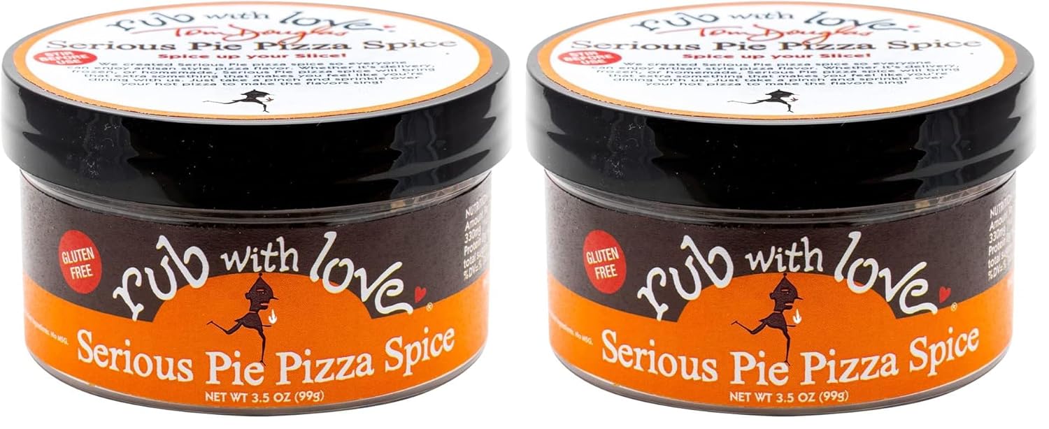 Rub with Love, Serious Pie Pizza Spice | 3.5 | Tom Douglas | Gluten-Free | All Natural Ingredients | No MSG (Pack of 2)