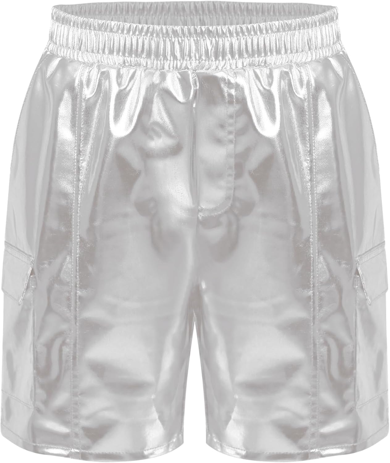 Linjinx Kids Girls Sparkle Metallic Ballet Jazz Hip Hop Dance Cargo Shorts Gymnastics Shorts Glitter Tumbling Bottoms