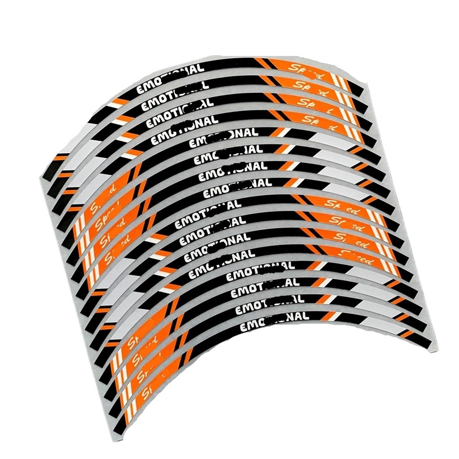 Autocollant pour roue de moto 17 pouces orange réfléchissant pour jante de scooter