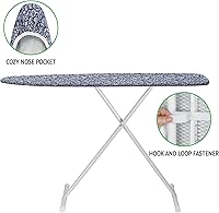 Vista 5 de Funda y almohadilla para tabla de planchar de 15 x 54 pulgadas, funda estándar para tabla de planchar con borde elástico y sujetadores de gancho