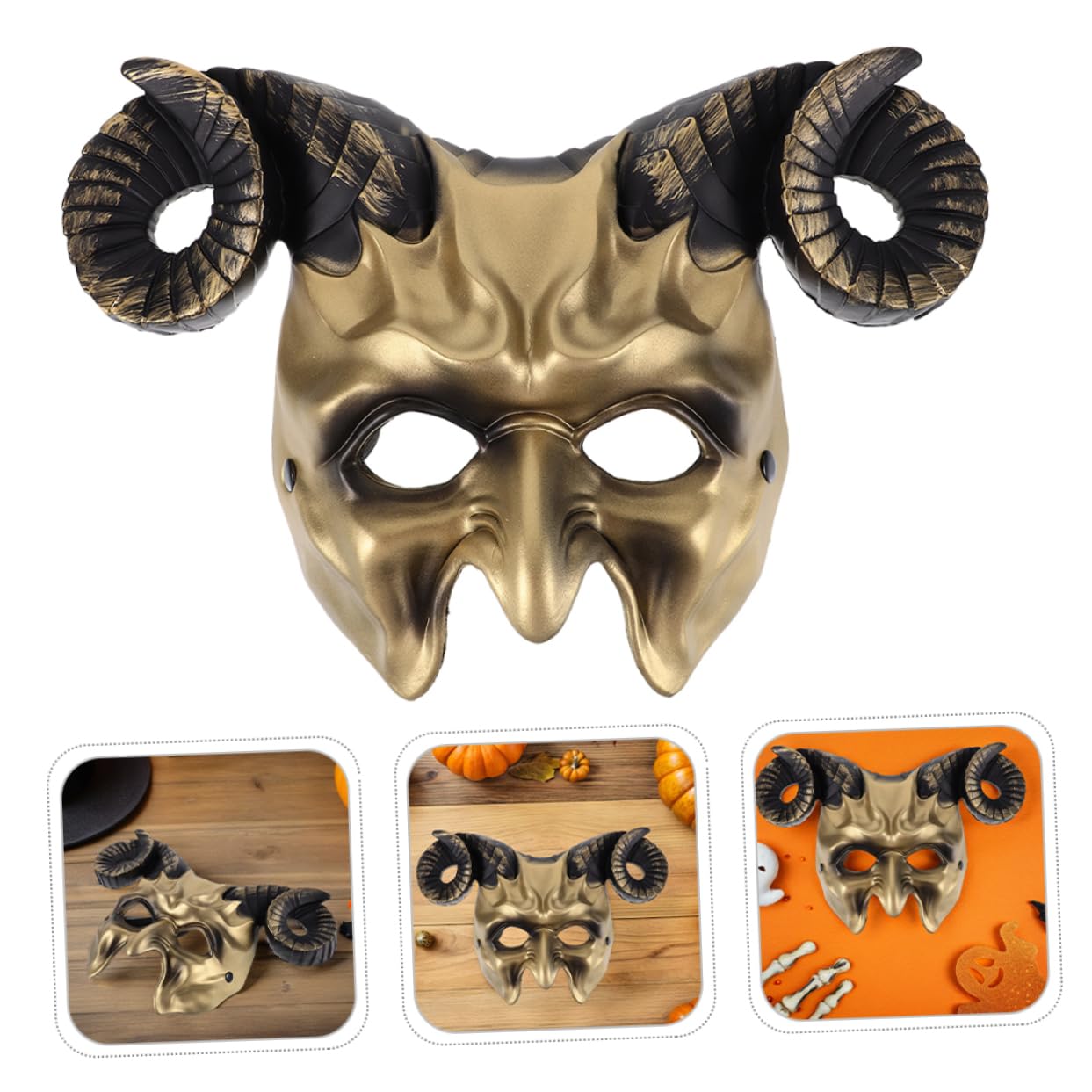 Toyvian 2 Maschera Metà Sintetica Maschere per Halloween e Feste Tema Accessorio Cosplay Leggero per Festival e Celebrazioni