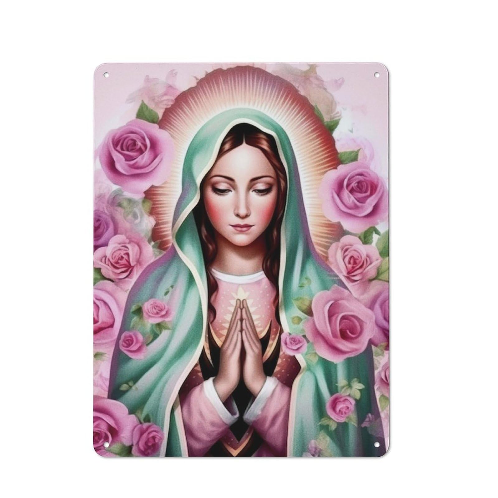 Junmoney Christ Poster Catholic 2 Metal Plaque 40X30cm With For Garage Wall, Retro Decor, For Themed Interiors In Garages And Workshops