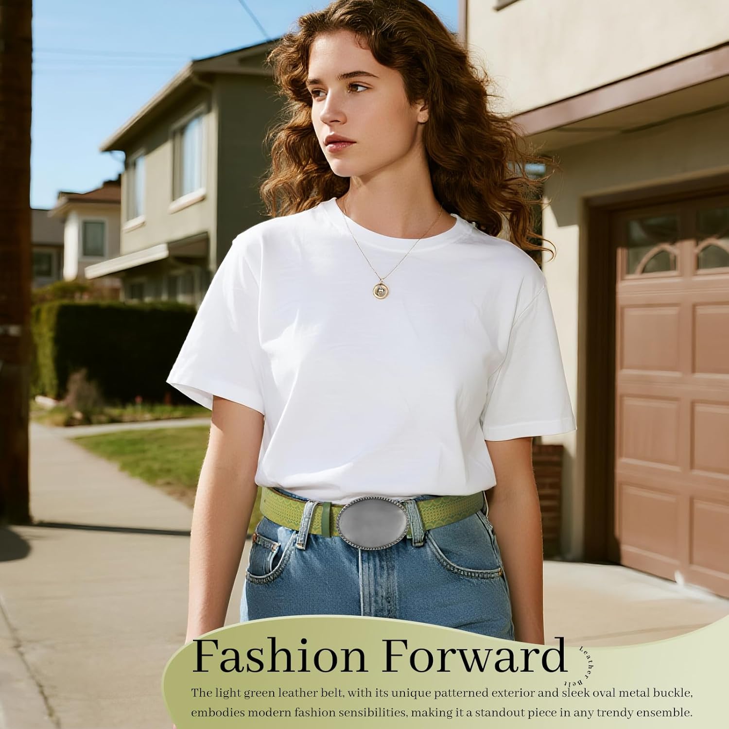 Women's Leather Belts for Pants Genuine Plus Size Leather Belt with Oval Buckle Ladies Belt for Women Dresses - Image 6