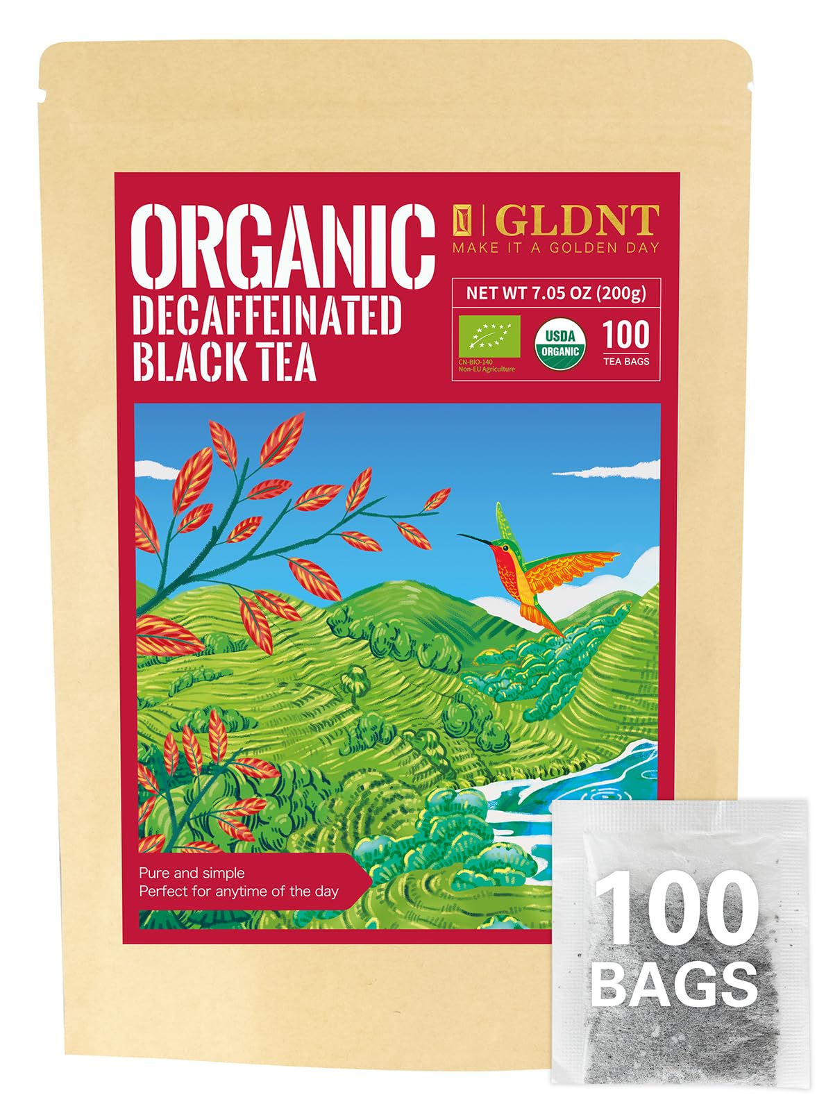 Organic Decaf Black Tea Bags, Organic Black Tea