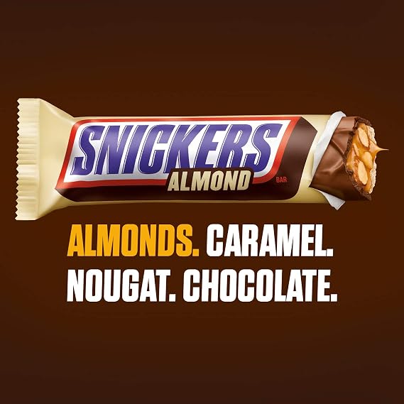 Snickers, Almond Singles Size Chocolate Candy Bar 1.76-Ounce Bar