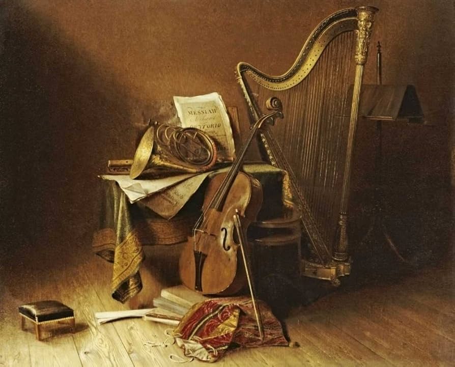 Karmakara Still Life with Musical Instruments - Fine Art