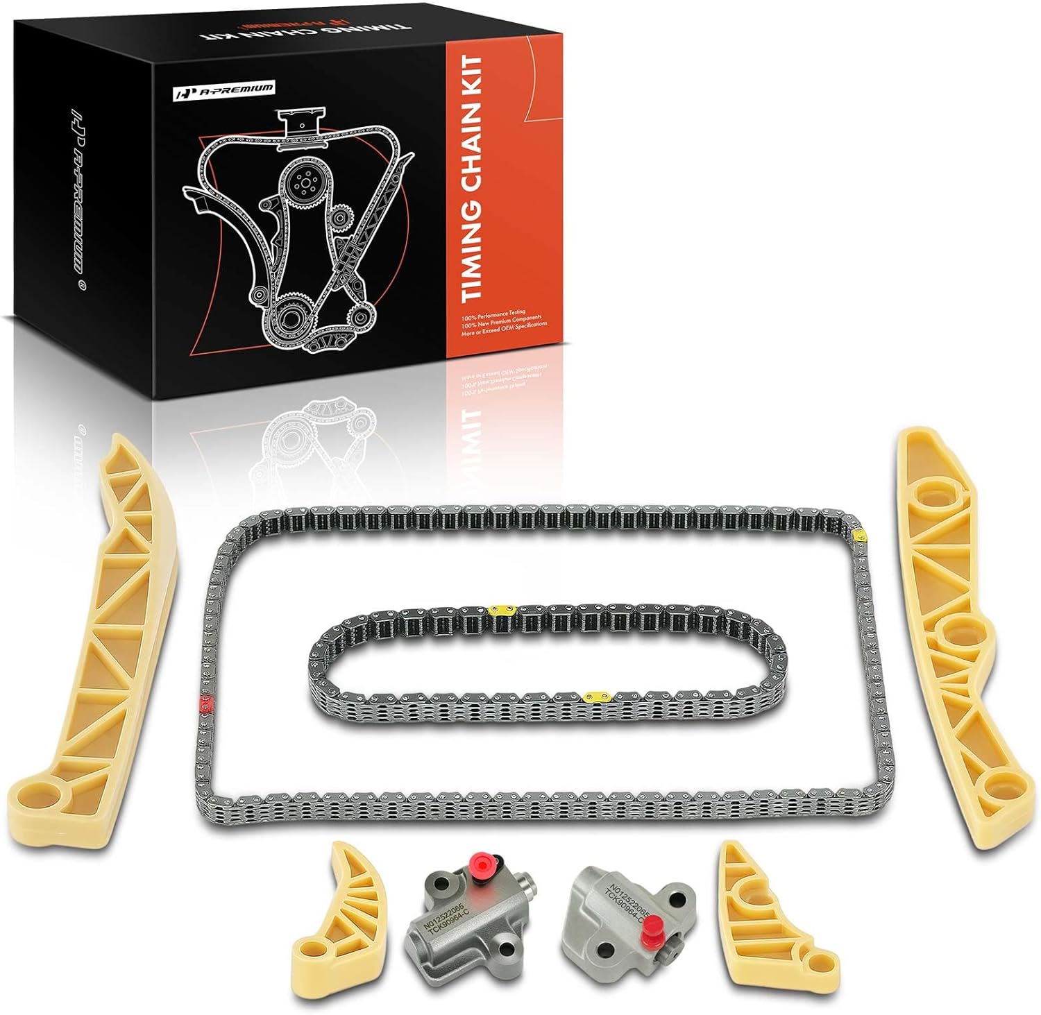 A-Premium 8-PC Engine Timing Chain Kit with Tensioner & Guide & Damper Compatible with Jeep, Chrysler, Dodge & Ram Cars - Cherokee 14-21, Compass 17-21, Renegade BU/BV, 200, Dart, ProMaster City