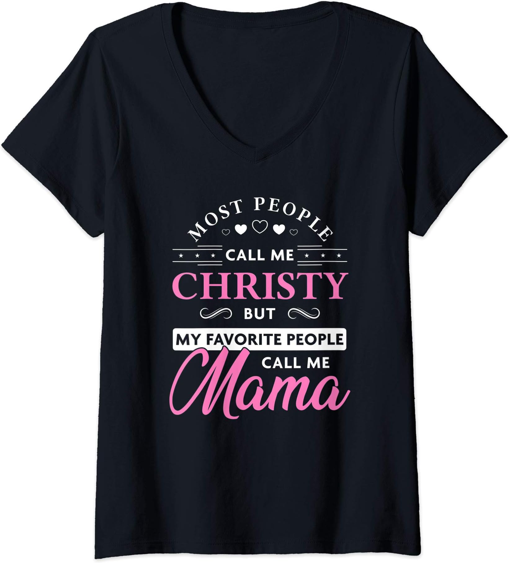Womens Christy Name Gift Personalized Mama V-Neck T-Shirt