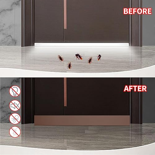 Miniatura 5 de Paquete de 2 topes de puerta para cortar, adhesivo fuerte para debajo de la puerta, para puertas exteriores e interiores, 36 pulgadas de longitud