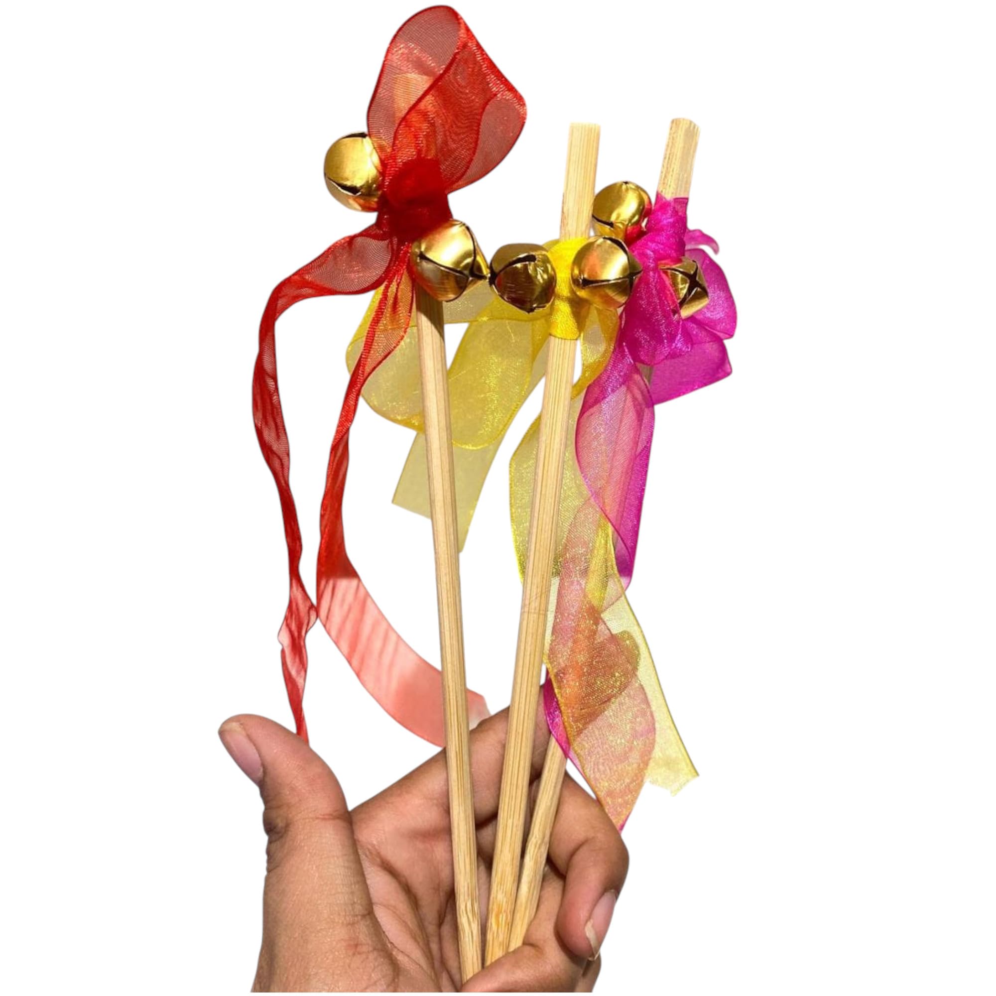 Ghungroo Bells Stick for Wedding Decoration, Shaadi Entry, Phera Ceremony, Haldi & Mehndi Function, Mandap & Pooja Decor, Bride Entry, Sangeet & Home Decoration Items(Multicolor) (Pack of 6)-image-38