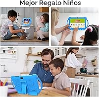 Vista 5 de Tableta para Niños de 7 Pulgadas Android 12.0 para Niños Pequeños, 4GB RAM 32GB ROM Bluetooth Pantalla IPS Control Parental Cámara Dual Funda a Azul