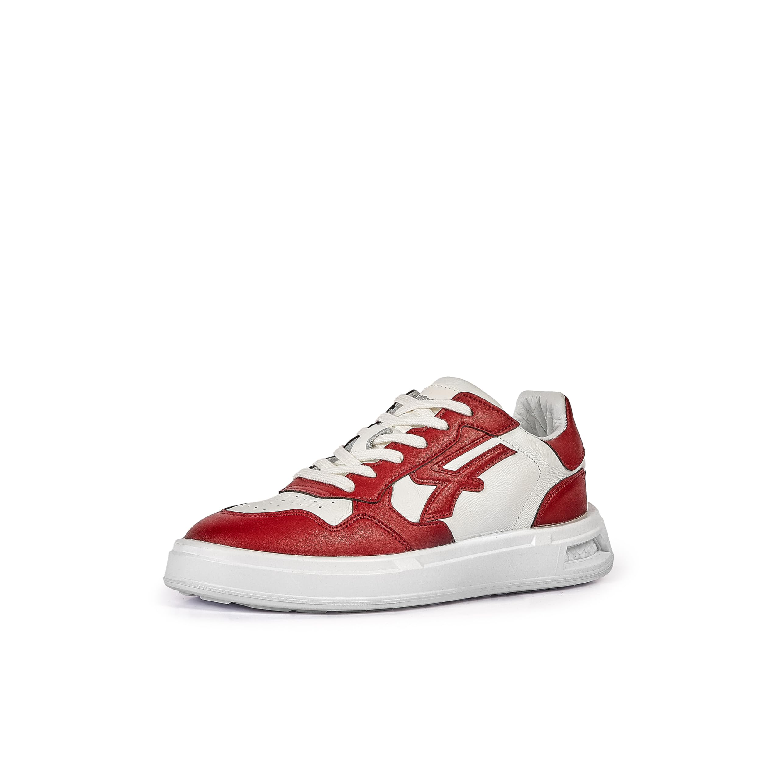 U-​Power Urban Lifestyle Scarlett, Scarpe Sportive e Casual Bianche e Rosse in Morbida Pelle. Sneakers Basse con Suola Antiscivolo con Inserto Infinergy, Ideali per l'uso Quotidiano.