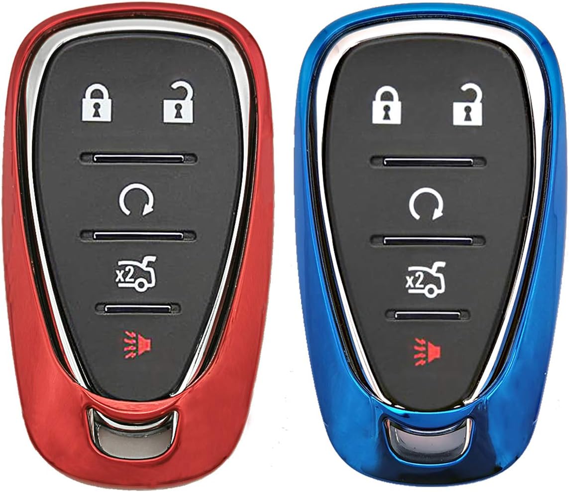 2Pcs Soft TPU Key Cover Case Fob Protector Jacket for Chevrolet 2018 2019 2020 2021 Chevy Malibu Camaro Cruze Traverse Encore Trax Volt Bolt Equinox