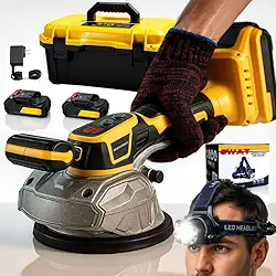 Maquina para assentamento de porcelanato com vibração autonivelante ventosa motor brushless com Lanterna led de cabeça