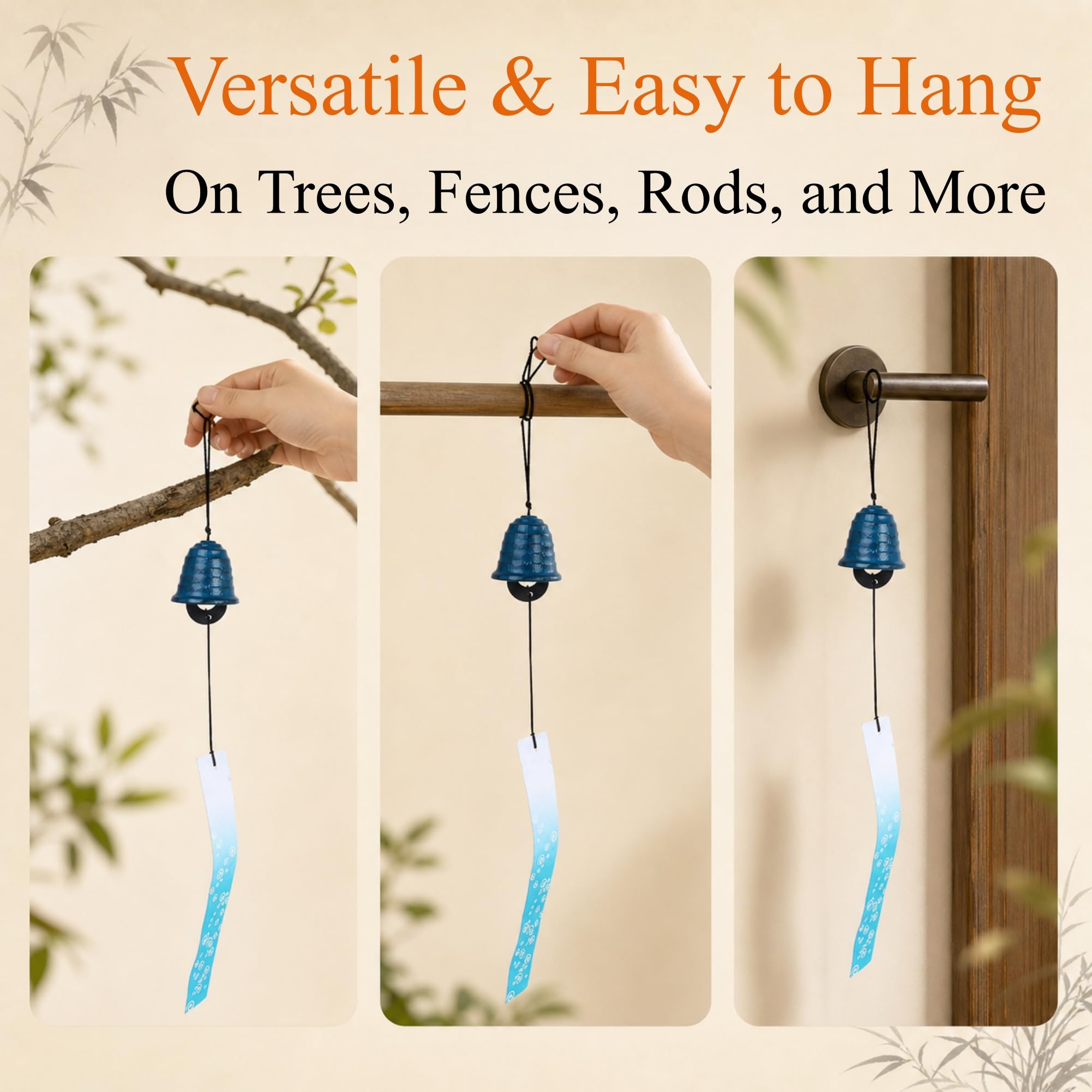 Amazon.com : AUNMAS Blue Wind Chime Japanese Furin Traditional