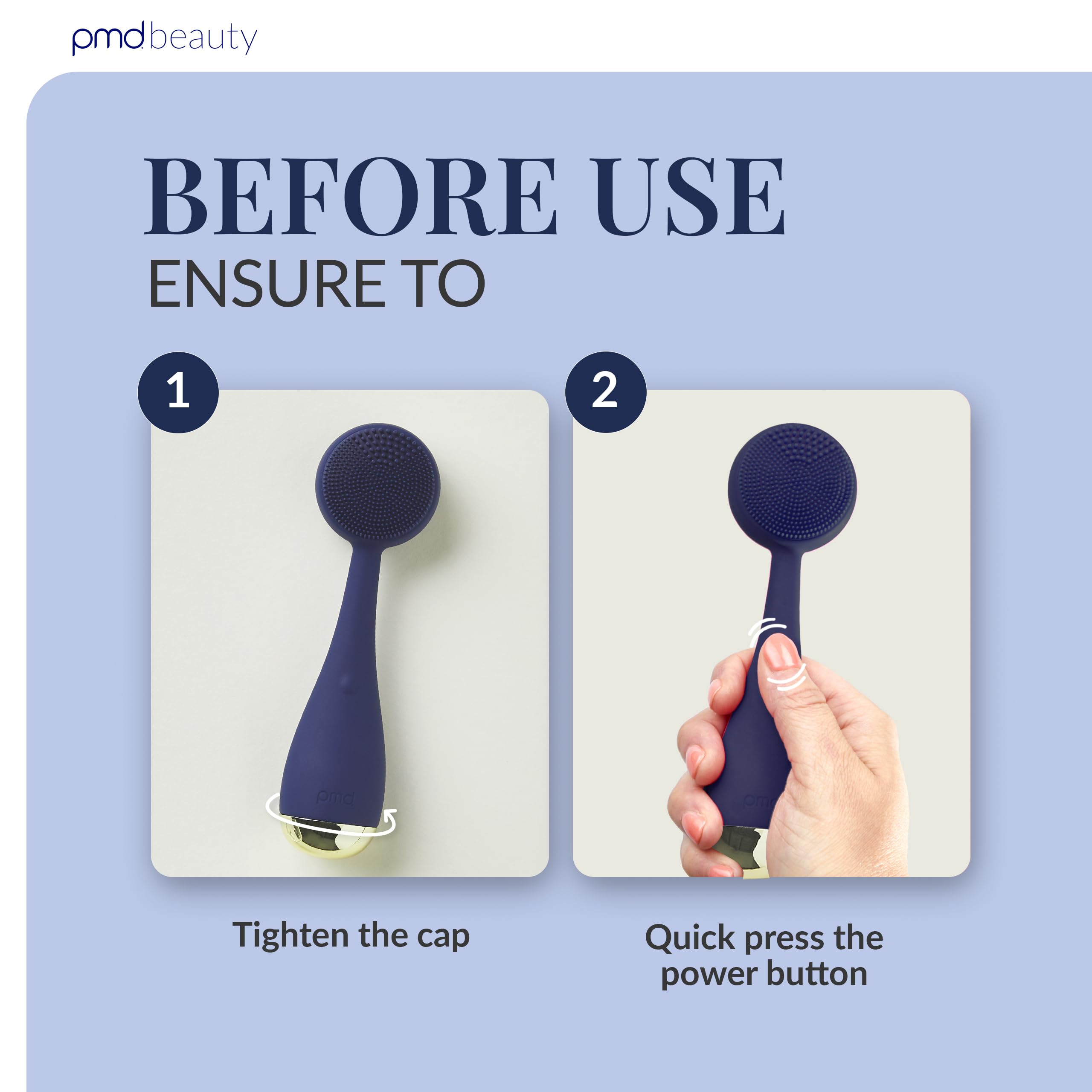 PMD Beauty Clean Facial Cleansing Brush – Waterproof Silicone Face Cleanser with Sonic Technology, Navy view 5