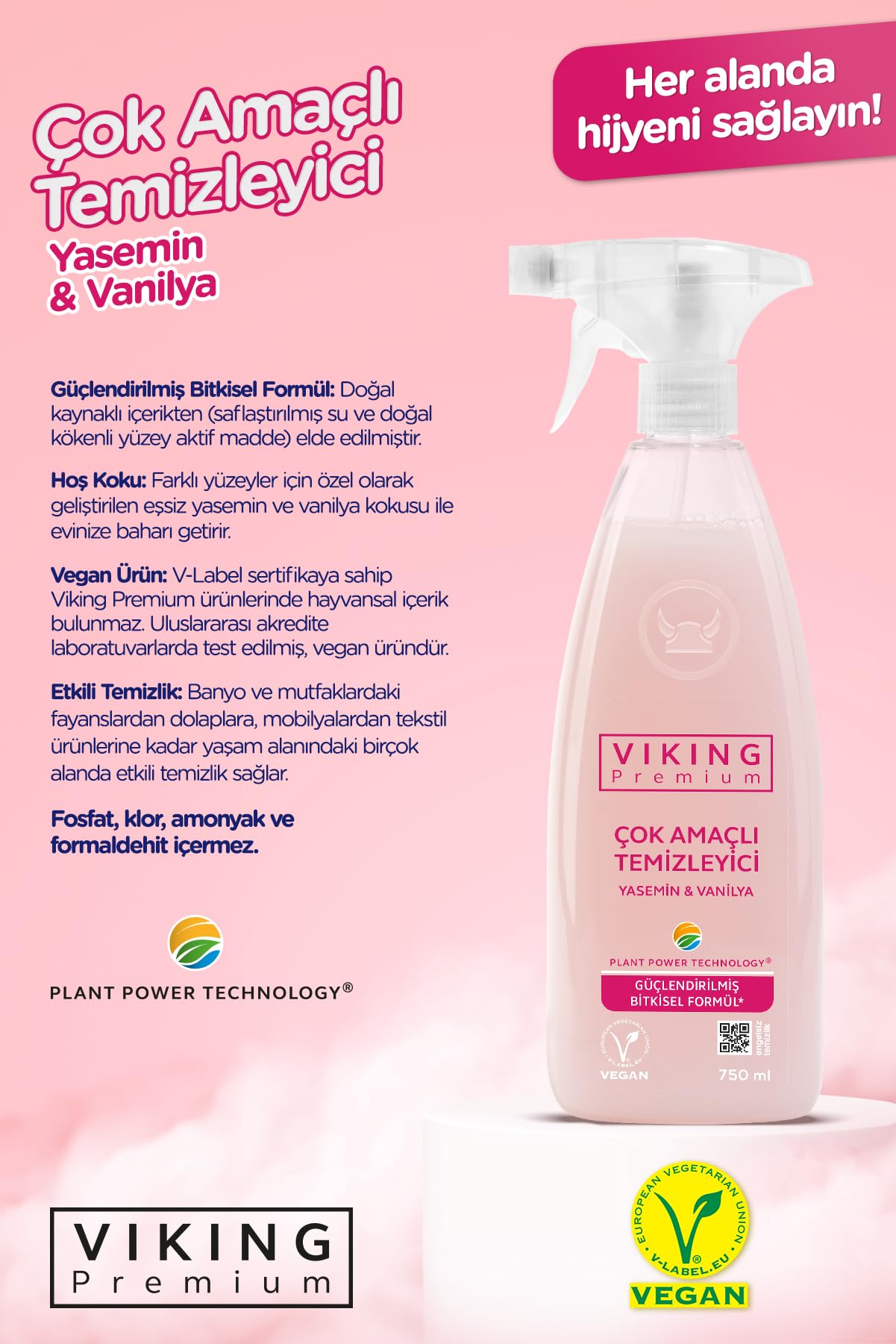 Viking Yasemin & Vanilya Çok Amaçlı Yüzey Temizleyici 750 ml (1) (2 paketi)
