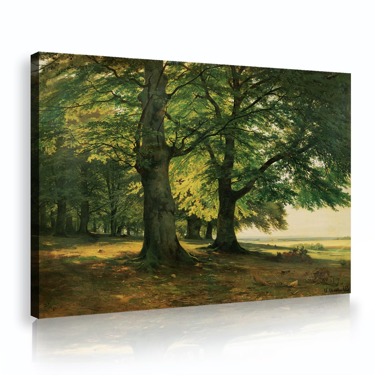 CHERHERART Teutoburski las płótno obrazy ścienne obrazy oprawione zielone drzewo plakat do domu jadalnia biuro kawiarnia salon 60x90cm