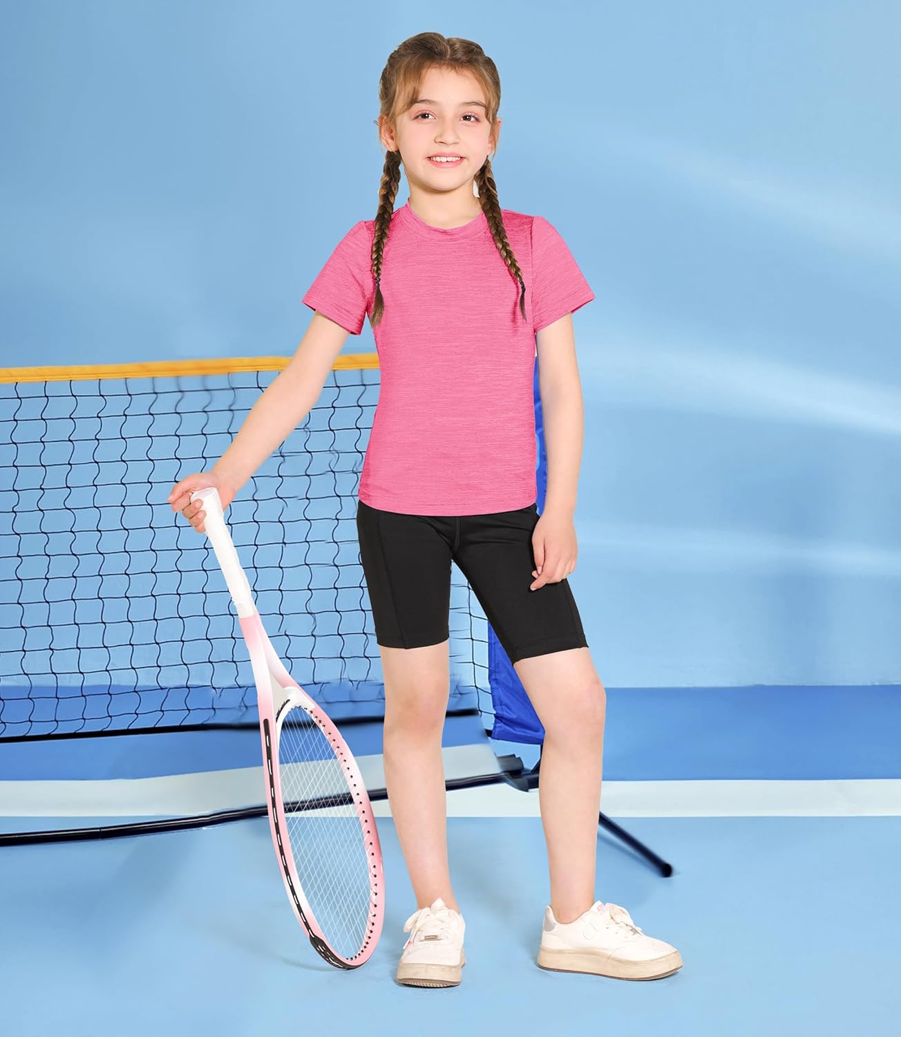 3 Pack Girls Athletic Shirts Short Sleeve Quick Dry Fit Crew Neck Activewear Summer Tees Tops for Kids Teens - Image 5