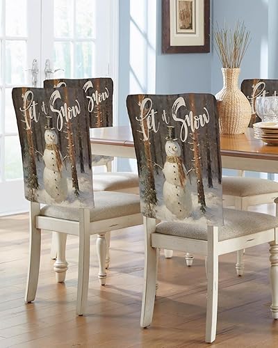 Paquete de 6 fundas de respaldo de silla de Navidad para sillas de comedor, lavables y extraíbles, protector de silla para boda, fiesta, baby