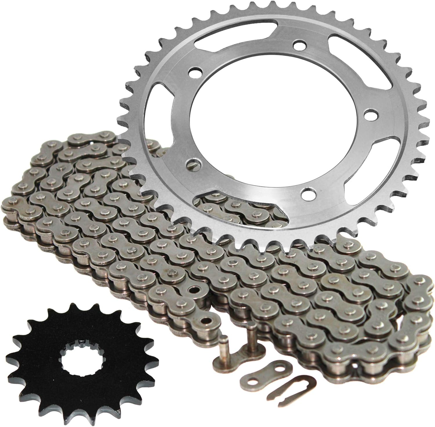 Caltric Drive Chain and Sprockets Compatible With Triumph Bonneville Scrambler Thruxton 865 2007 2008 2009 2010-2013