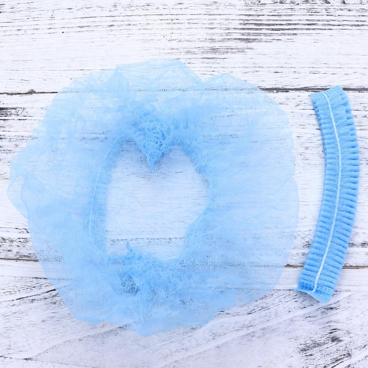 100pcs Blue Disposable Non-woven Hair Net Cap