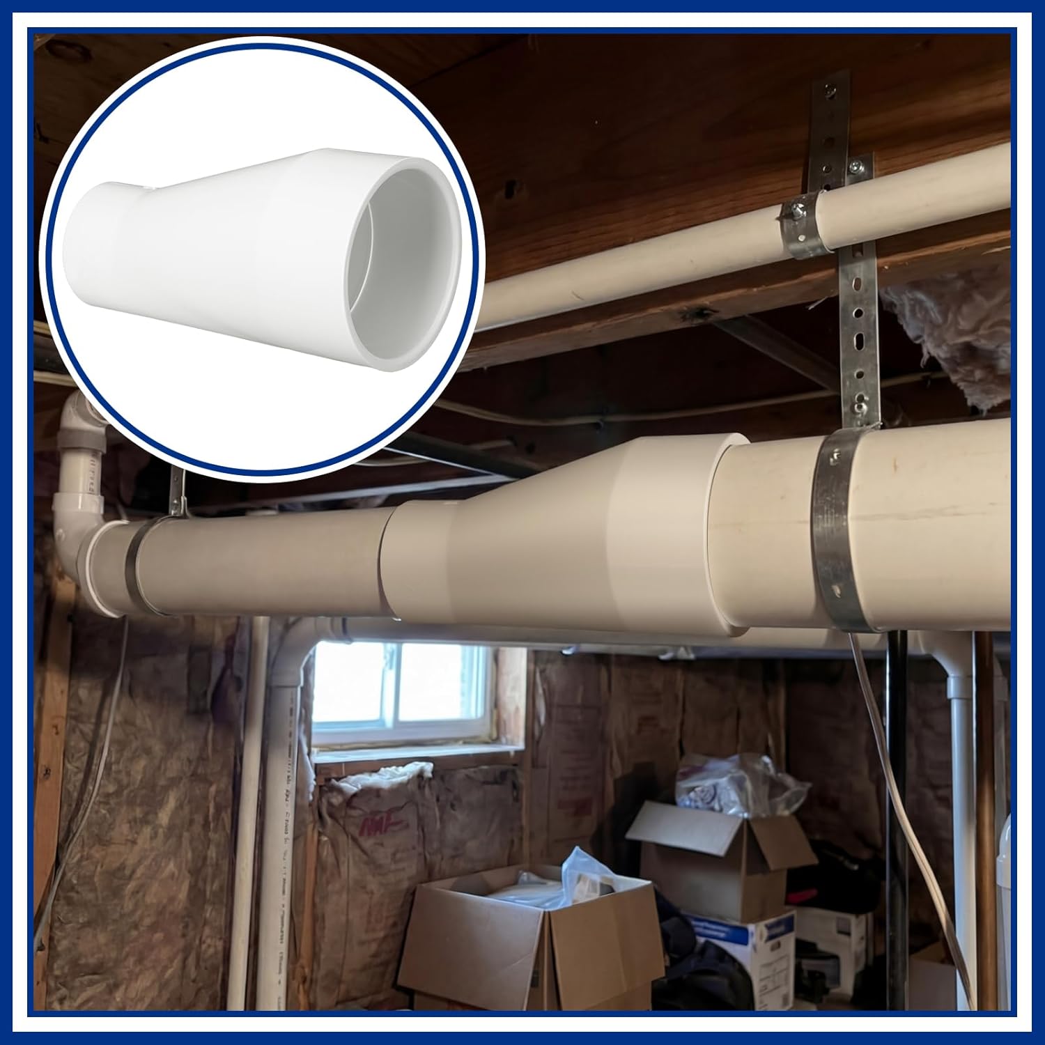 3 Pack 3" x 2" PVC Pipe Fitting Schedule 40 Compatible with 429-E Series Eccentric Reducer Coupling Suitable for High-flow Capacity, Pool, Spa, Plumbing, Irrigation, White