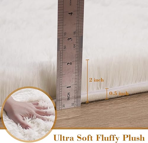 Miniatura 8 de Fosirug Alfombras para sala de estar, alfombra de área de 6 x 9 pies para dormitorio, ultra suave, alfombra lanuda para decoración del hogar,