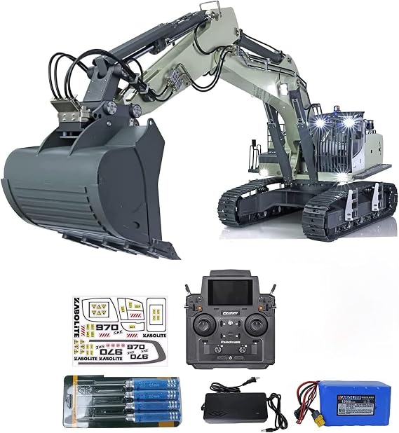 1/14 K970 100S Huina Kabolite Tracked Hydraulic Remote Control Excavator Rc Digger Paladin Pl18Ev Lite Radio Light Sound(Hydraulic Forks and Hydraulic Shears are only Free to Send one of Them)
