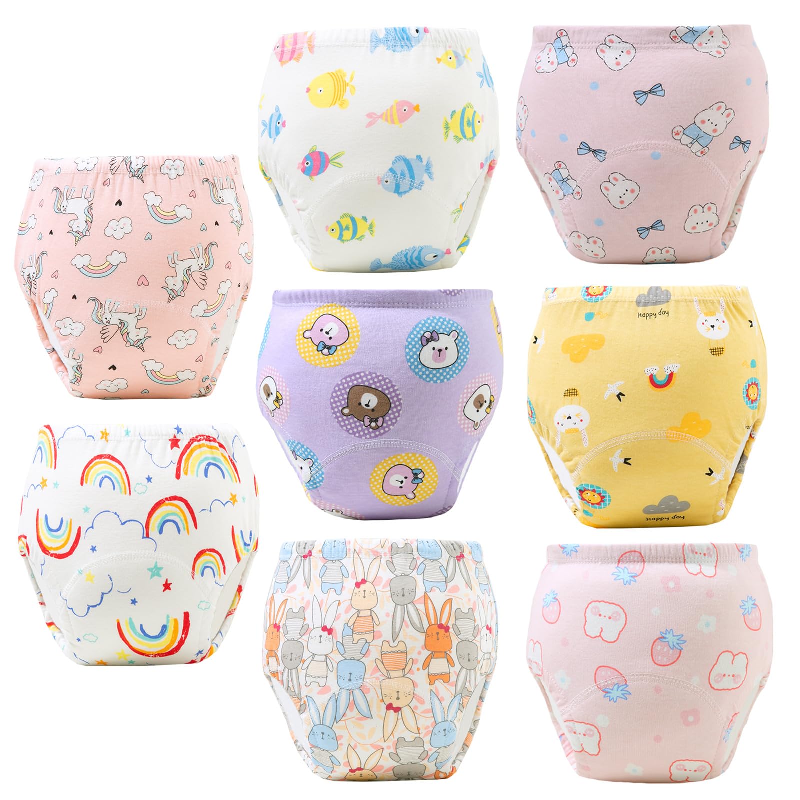 Upairy Training Pants Potty Training Underwear for Boys Girls,Toddler Potty Pants for 2T-6T,Soft Absorbent & Leak-Proof with Characters, 100% Cotton Washable (10PCS,M) — view 11